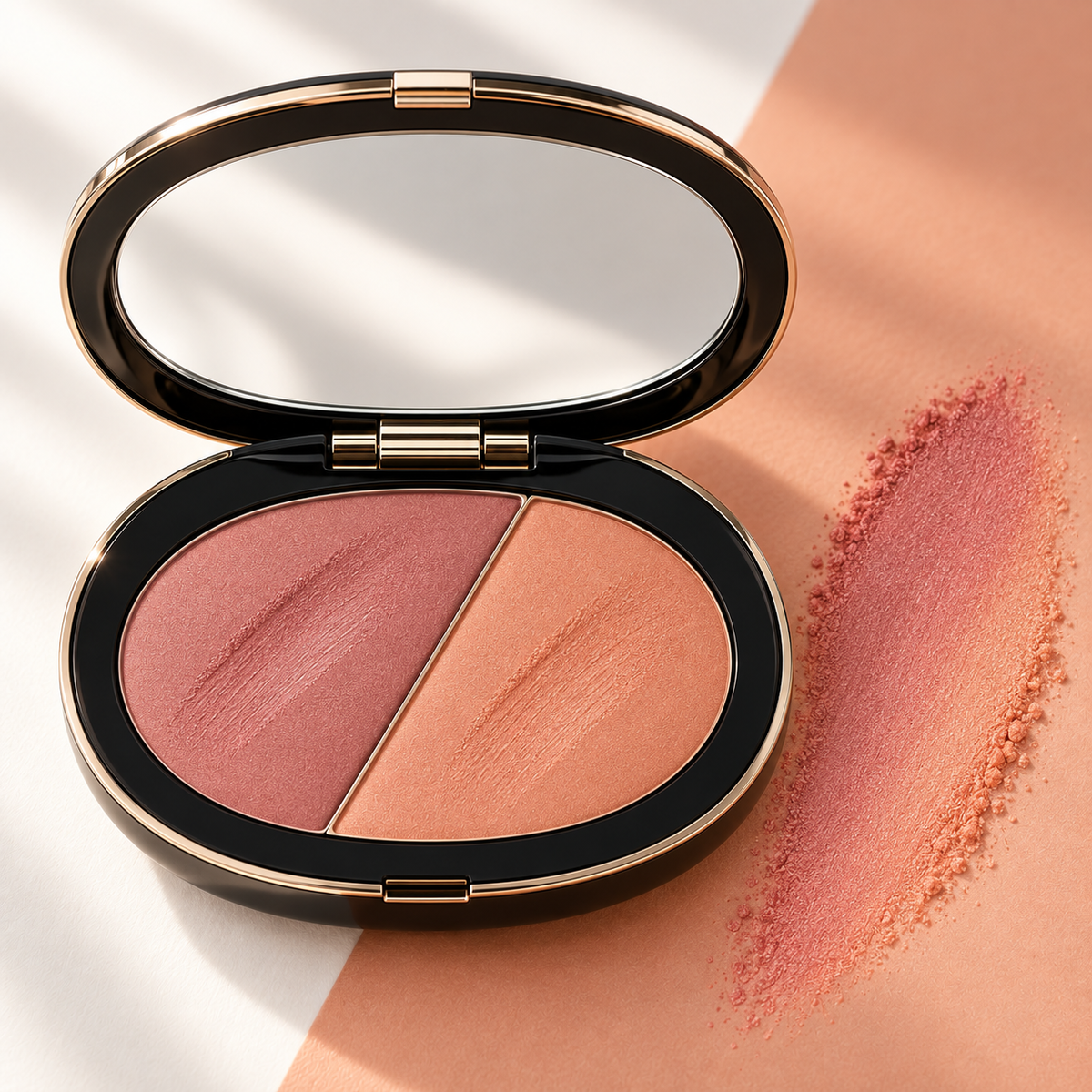 Chromatique split-pan blush and powder detail