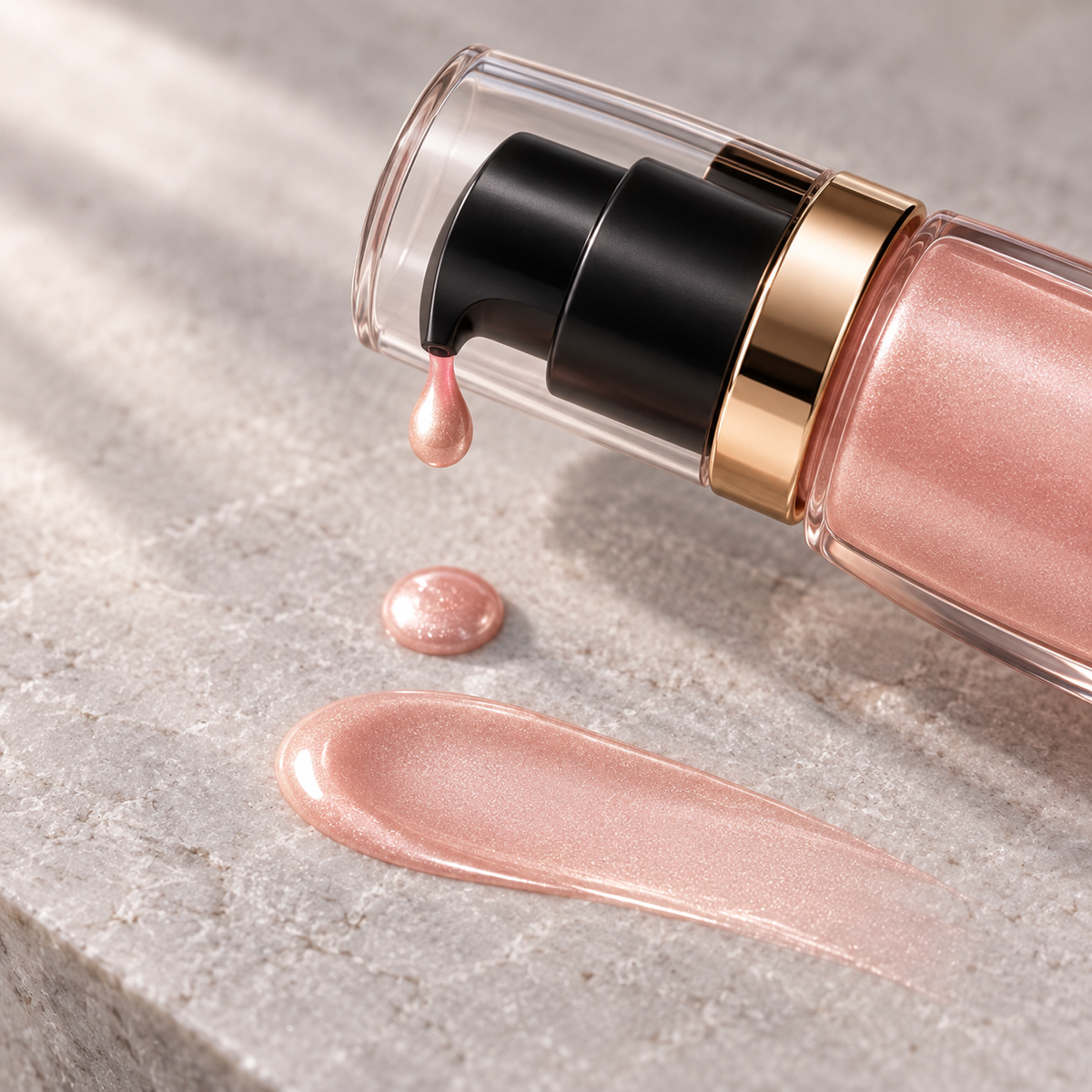 Eclat liquid pearl texture and pump detail
