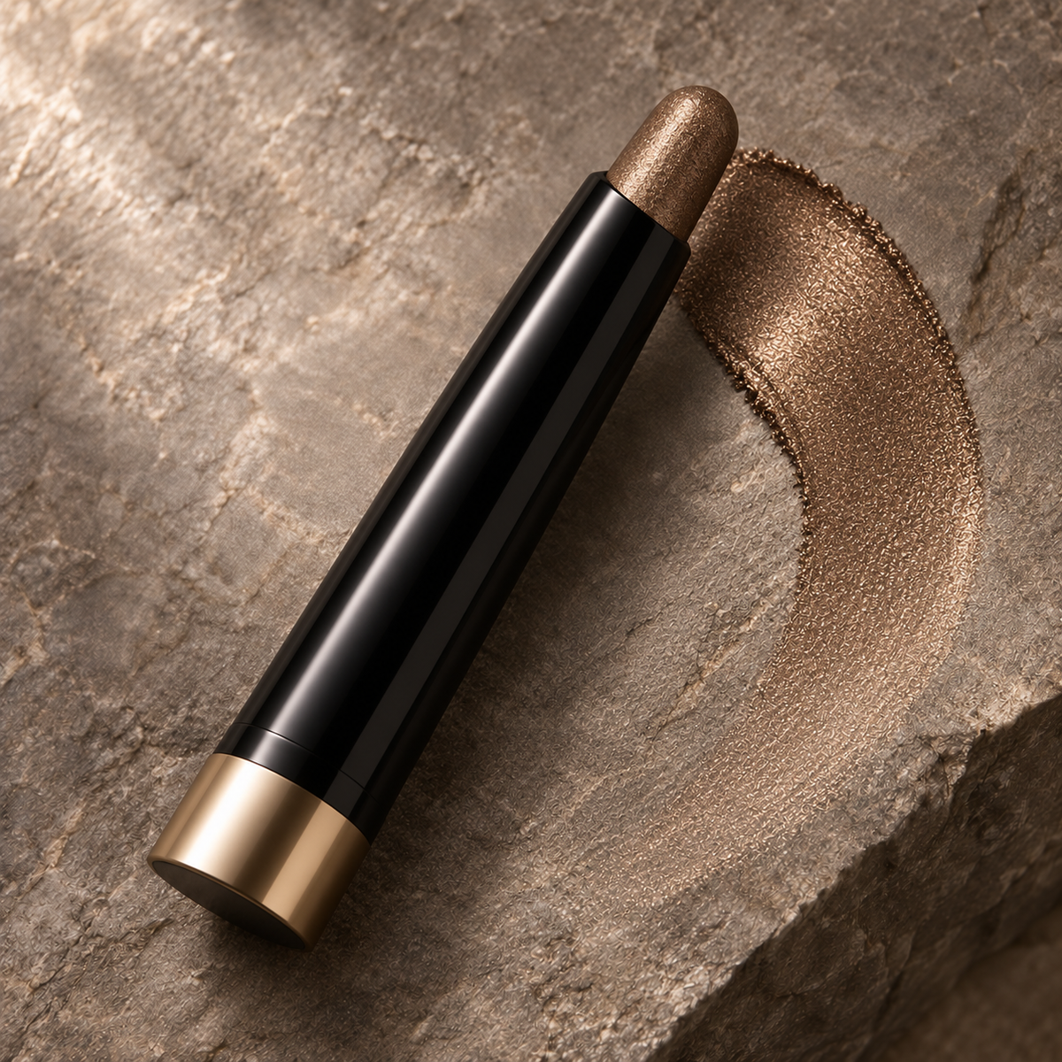 Halo cream eye stick tip and bronze swatch detail