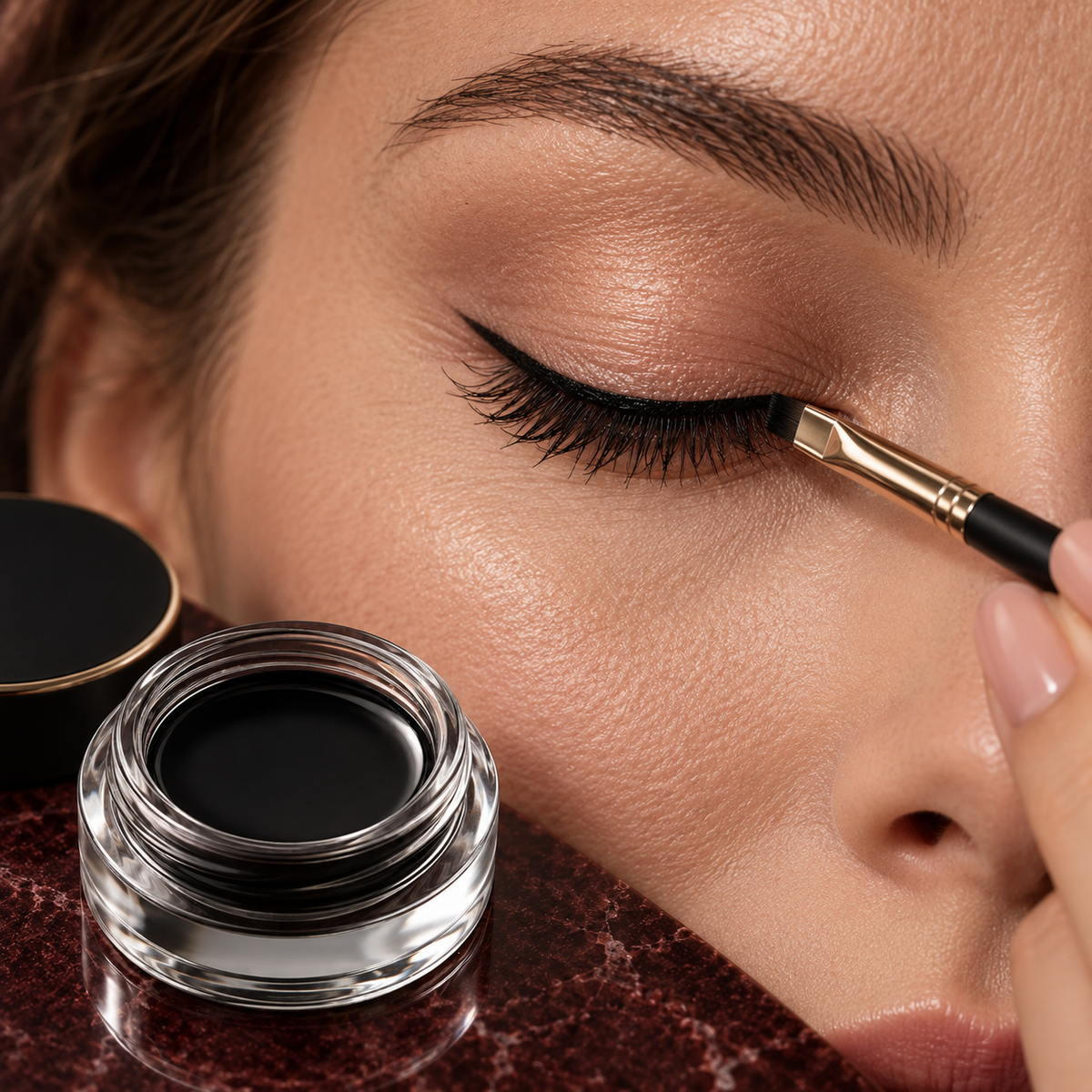 Ligne Ink Black liner defining the upper lash line